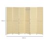 Voir la diapositive 3 : HOMCOM Paravent séparateur de pièce 6 panneaux pliables dim. 270L x 180H cm bois de bambou
