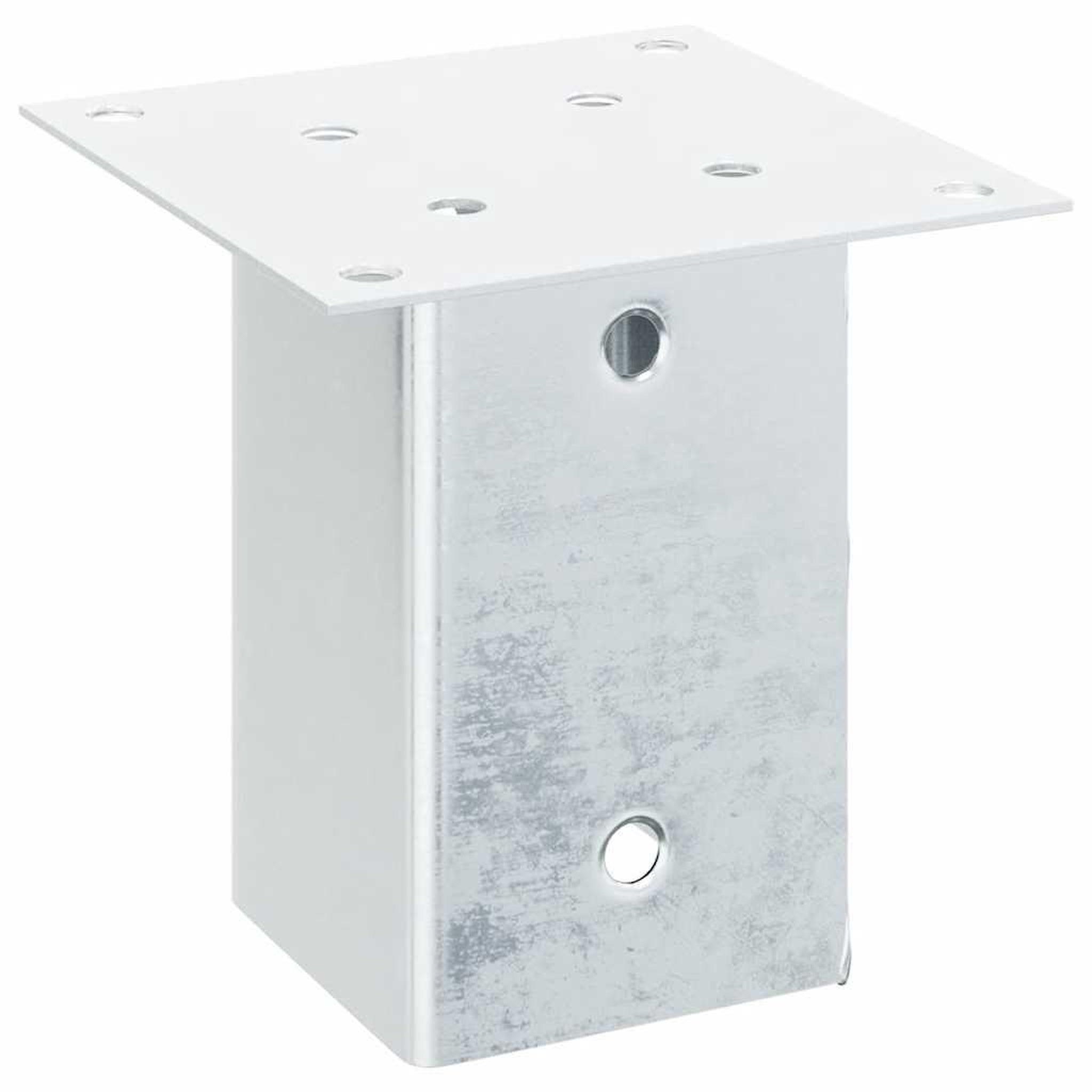 Voir la diapositive 5 : VIDAXL Bases de poteau carrees 4 pcs argent 81x81 mm acier galvanise