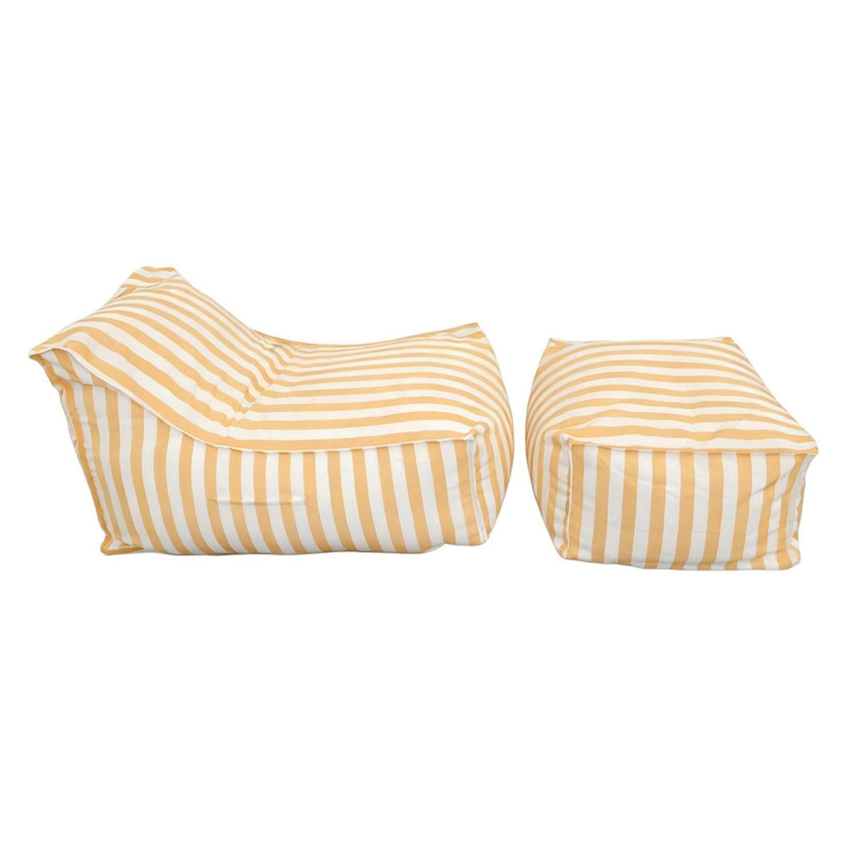 CONCEPT USINE Ensemble de poufs d'extérieur rayés jaune déperlant POSITANO