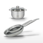 ELO Lot 2 Poêles 24/28cm et Faitout 20cm Elo Relief Solution