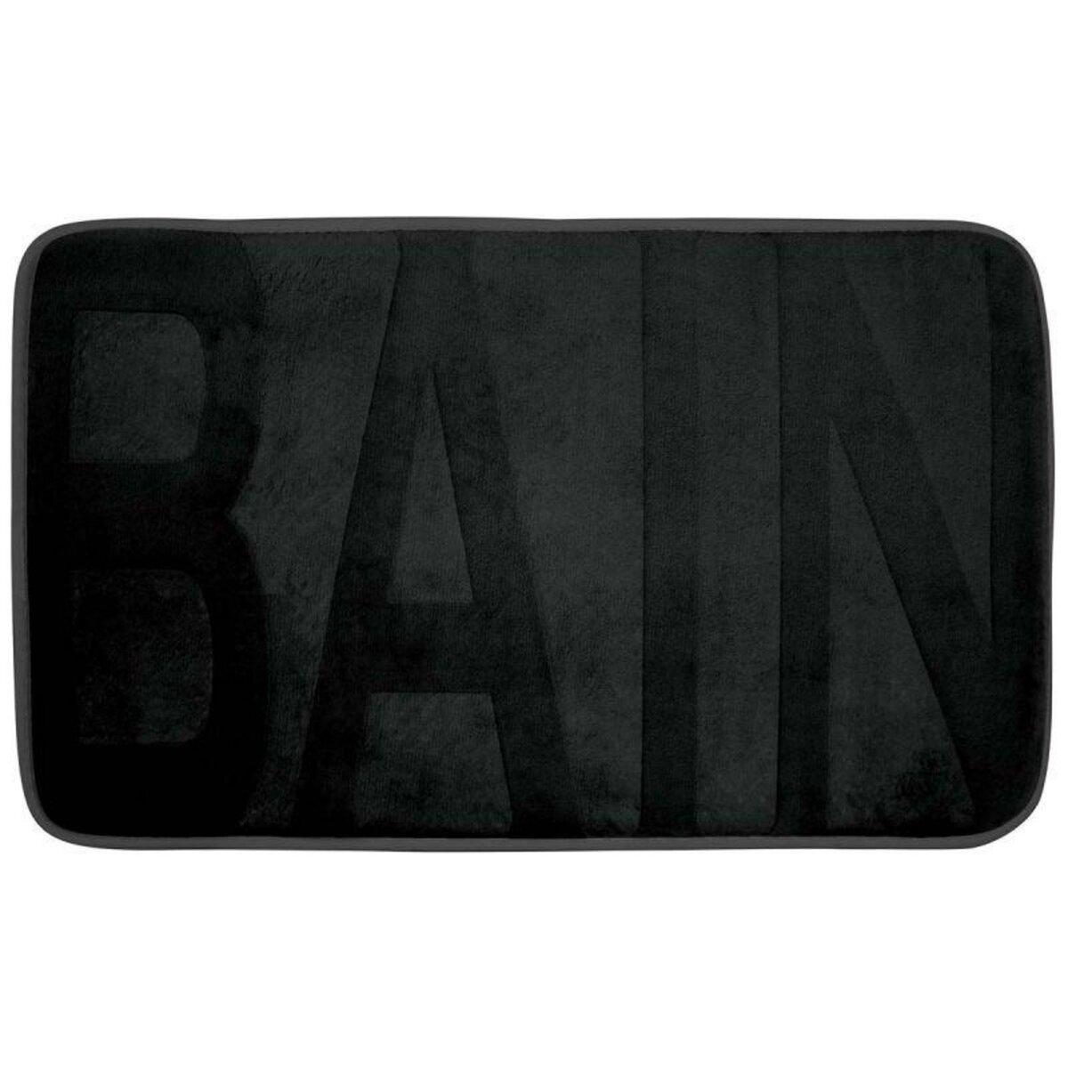 Paris Prix Tapis de Bain Microfibre  Relief  45x75cm Noir