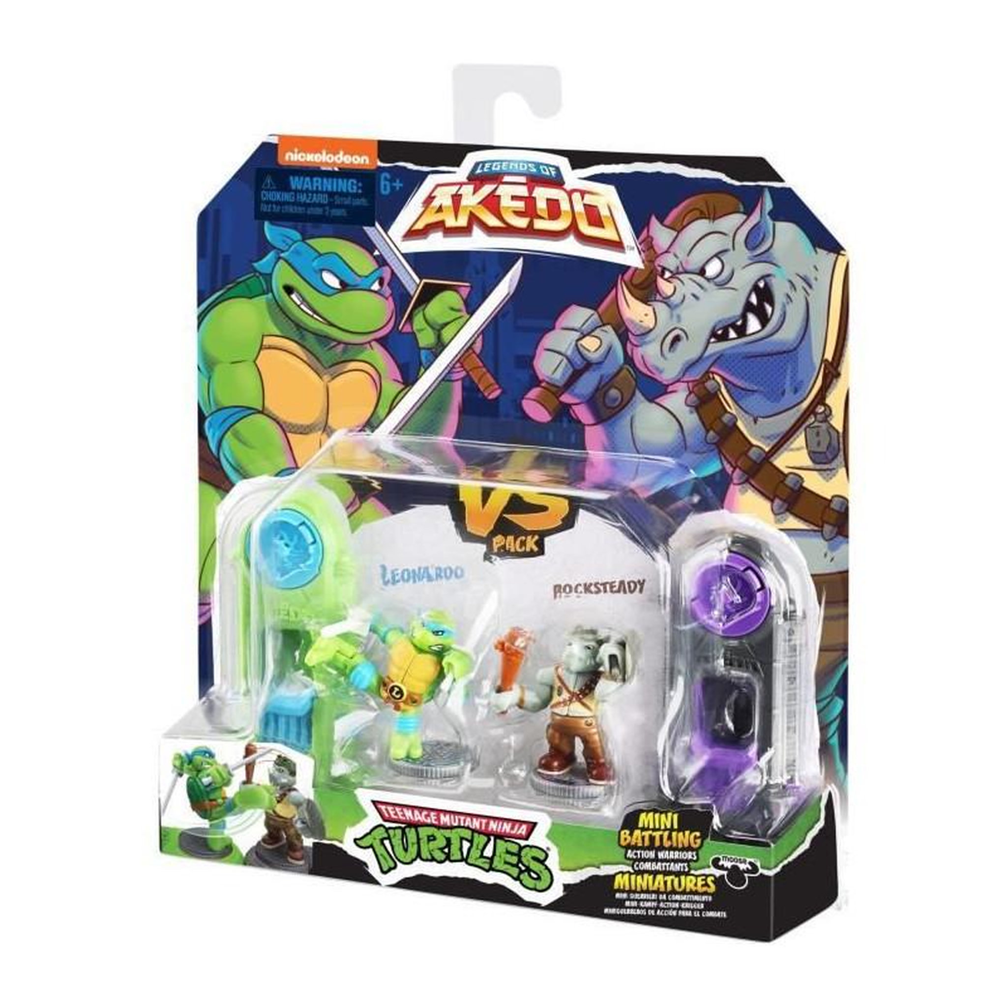 MOOSE TOYS Coffret Tortues Ninja Leonardo vs Kraang - Akedo - Moose Toys - Armes uniques - 4 coffrets duel a collectionner