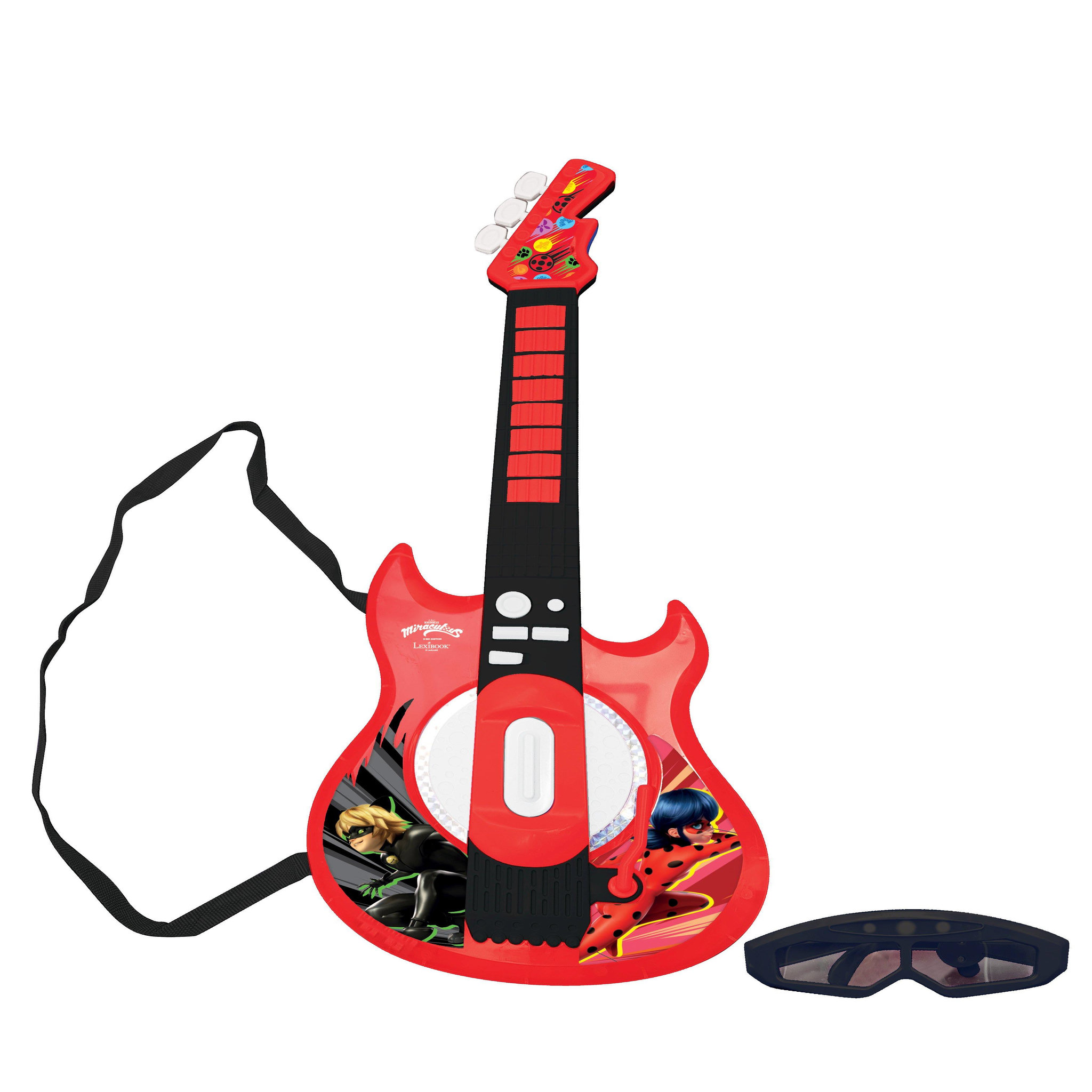 Voir la diapositive 3 : Lexibook Guitare Électronique Lumineuse avec lunettes et micro Miraculous