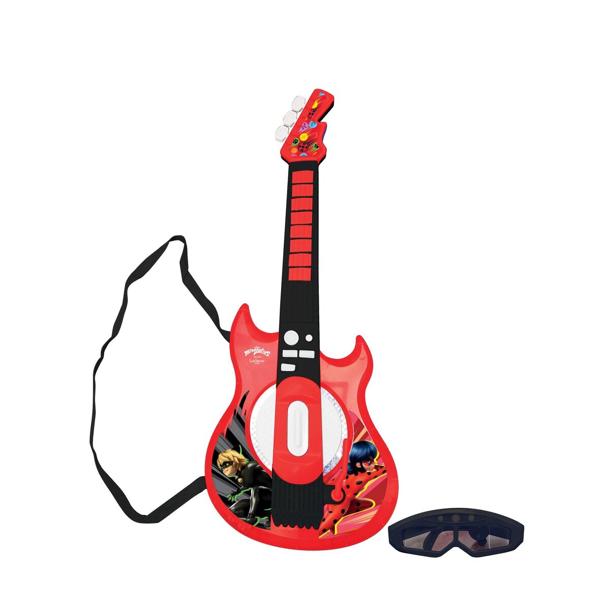 Lexibook Guitare Électronique Lumineuse avec lunettes et micro Miraculous