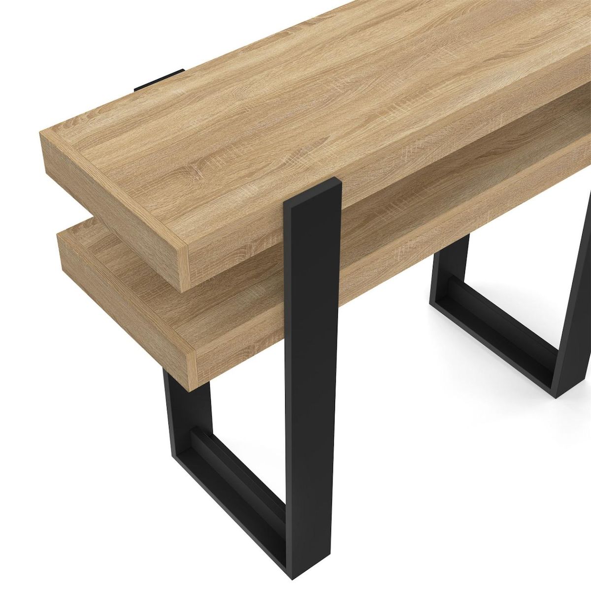 ID MARKET Console double PHOENIX bois et noir