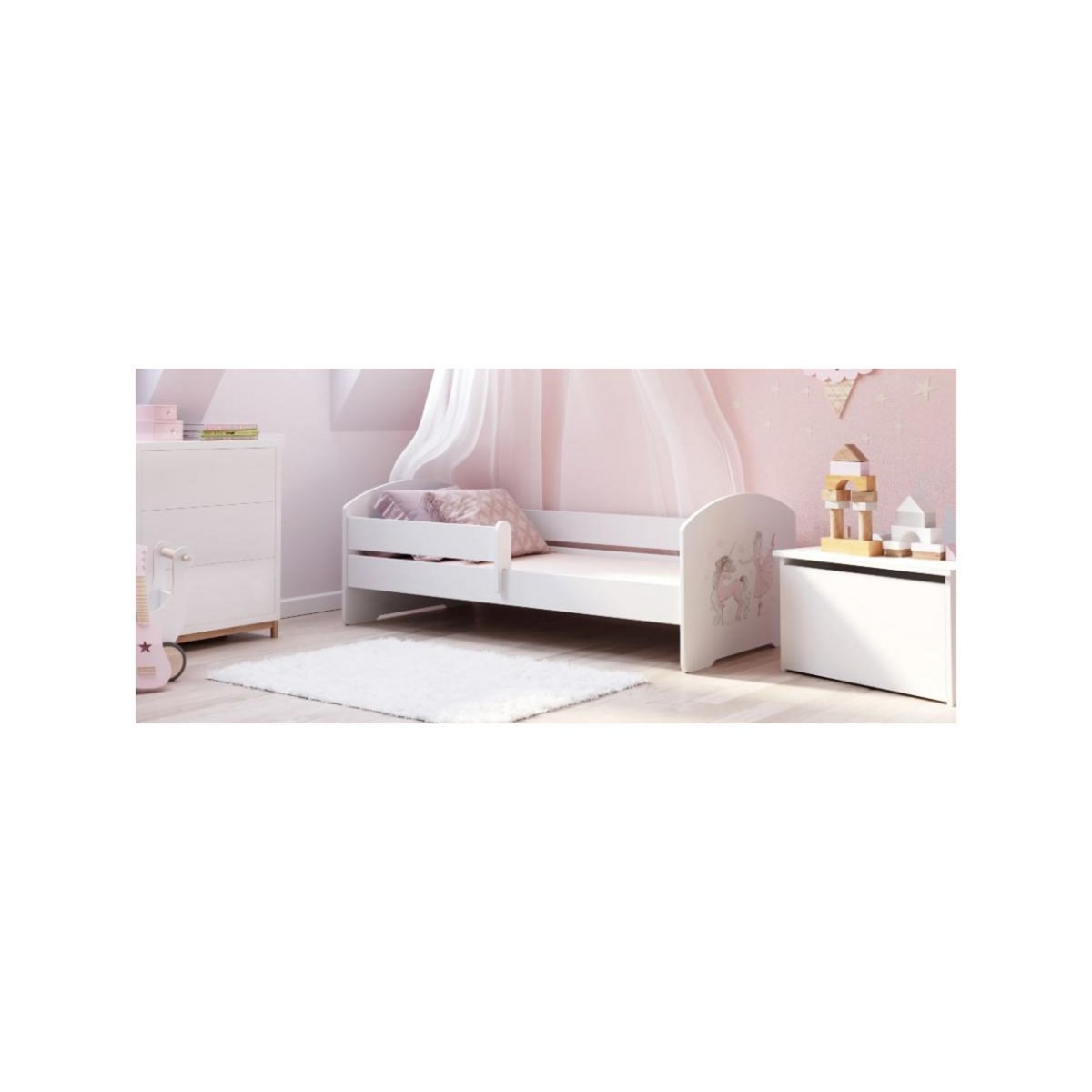 KOBI Lit enfant LUK BAR 160x80 FILLE avec matelas