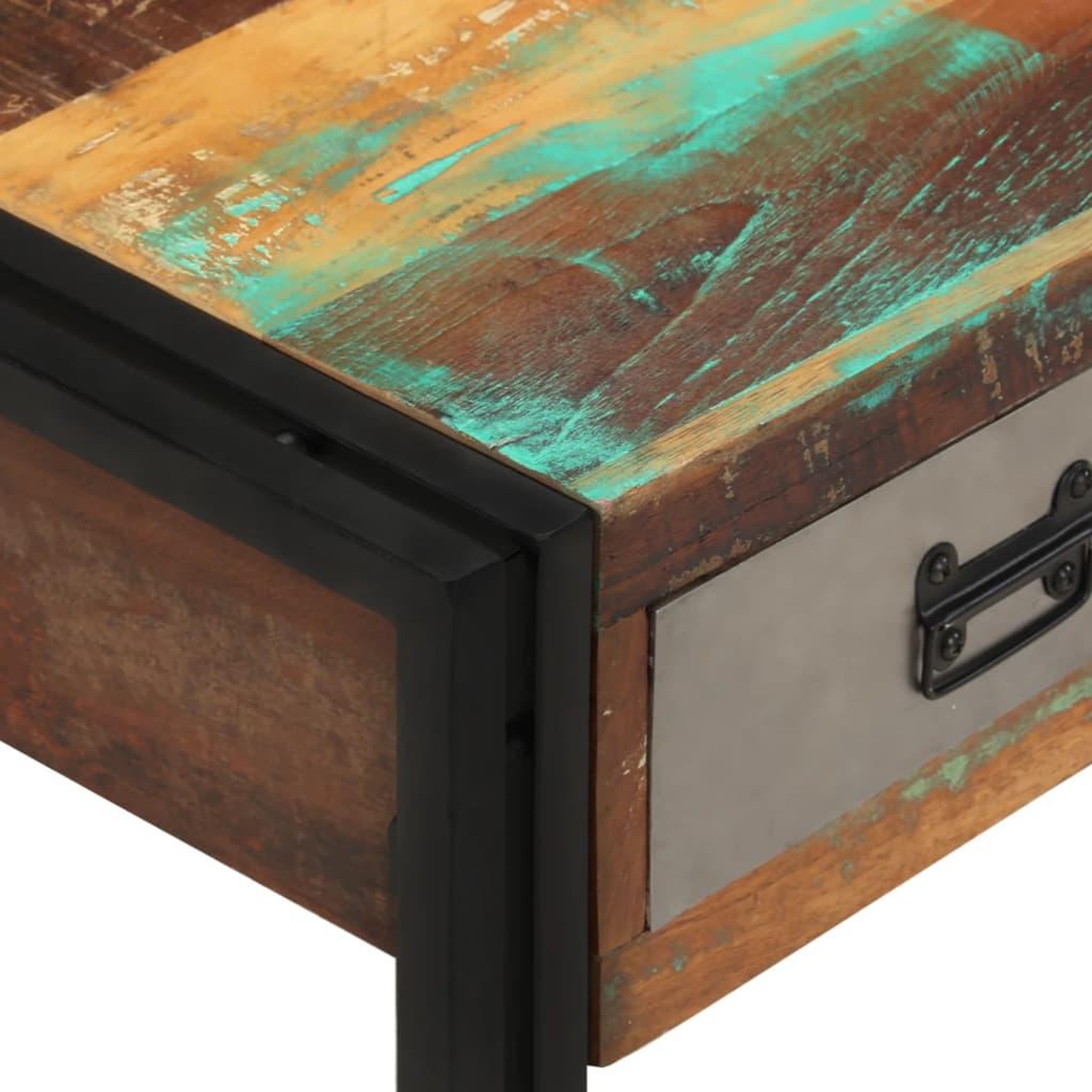 Voir la diapositive 5 : VIDAXL Table basse avec 3 tiroirs bois de recuperation 100x50x35 cm