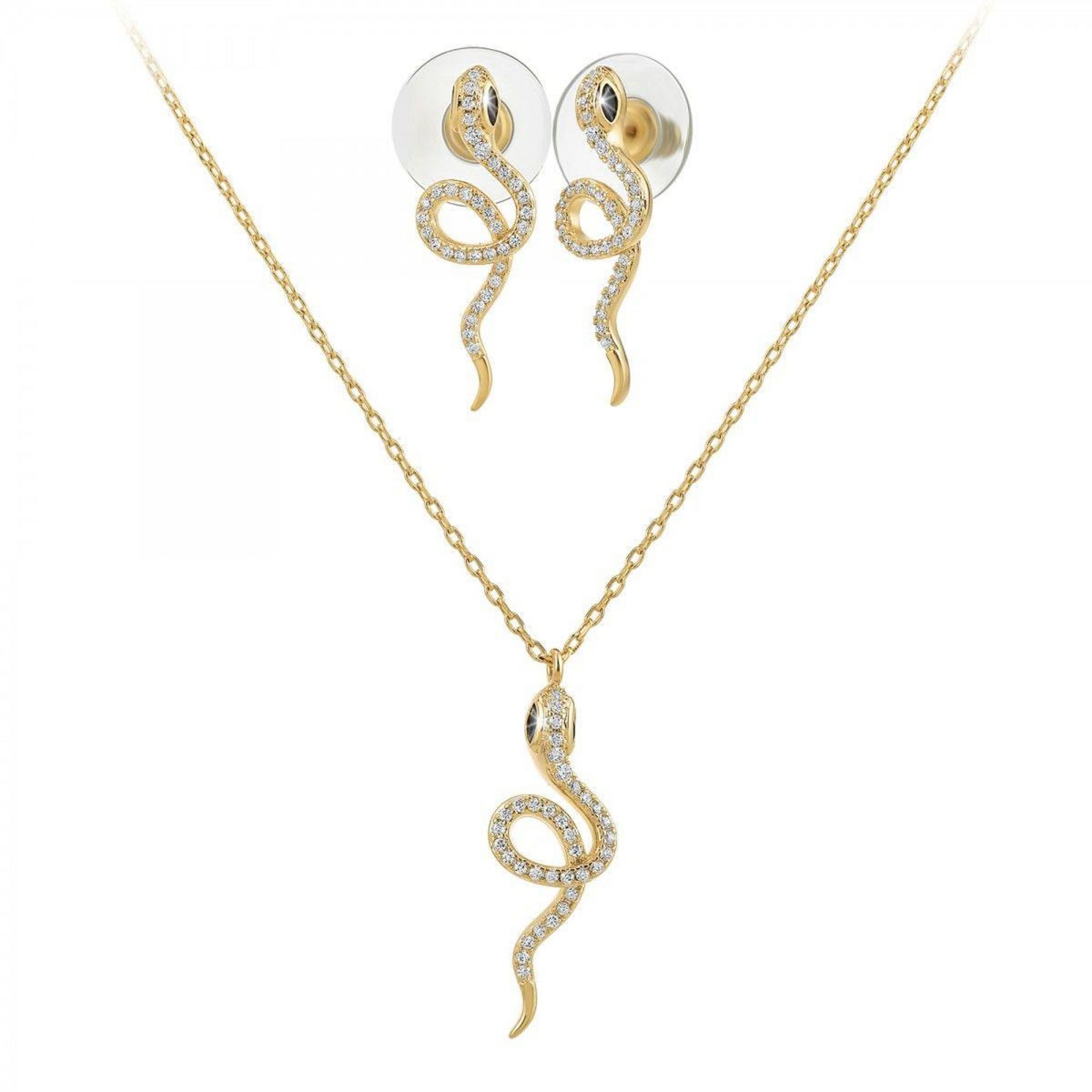 SC BOHEME Parure collier et boucles d'oreilles serpent par SC Bohème ornée de Cristaux scintillants