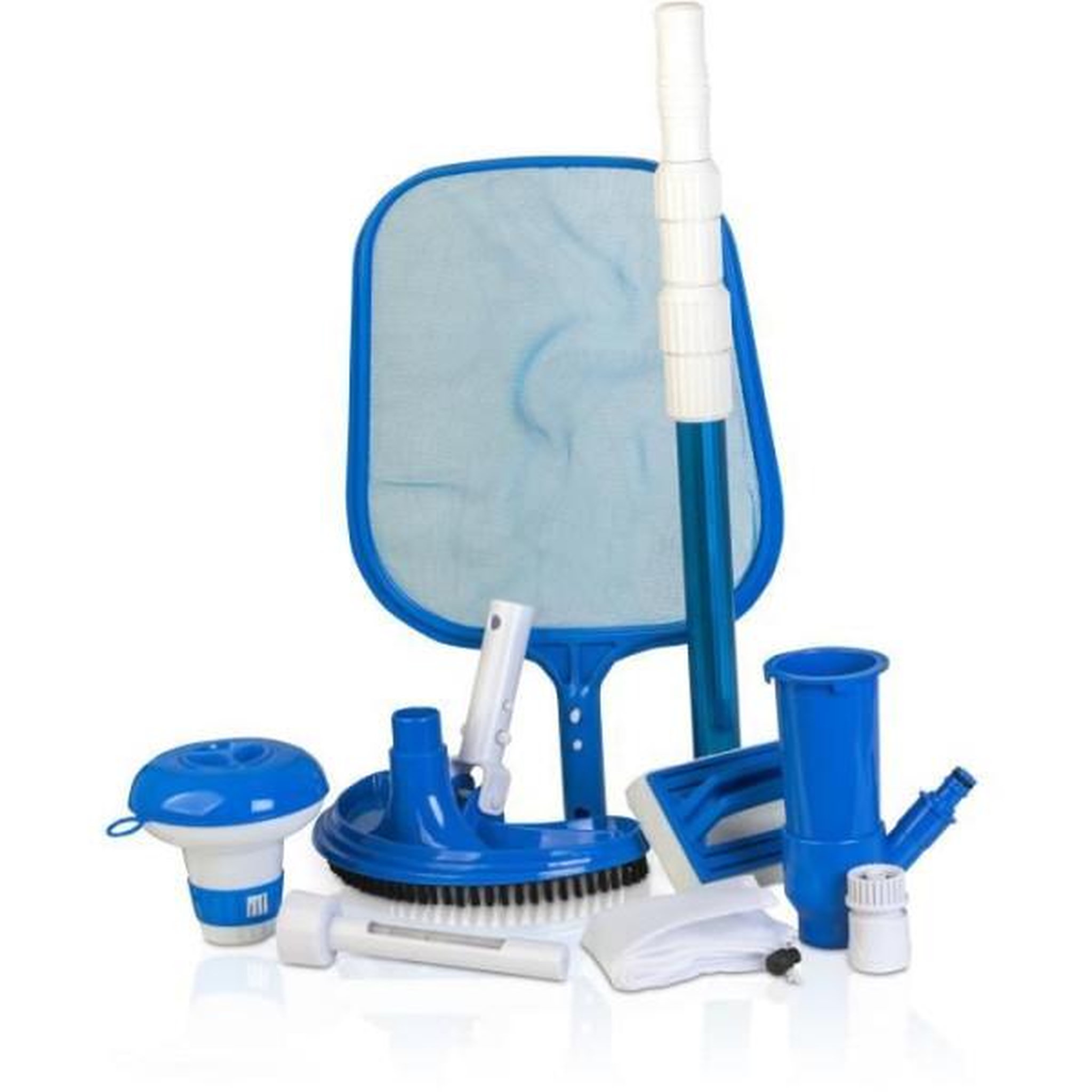 GRE GRE - Kit nettoyage piscine 6 accessoires - Brosse, épuisette, manche, thermometre, balai et diffuseur