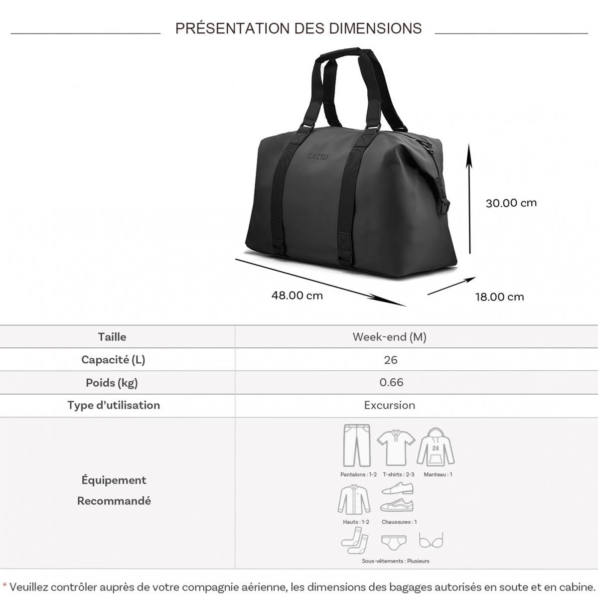 Cactus Sac de voyage week-end 26L sans roulettes