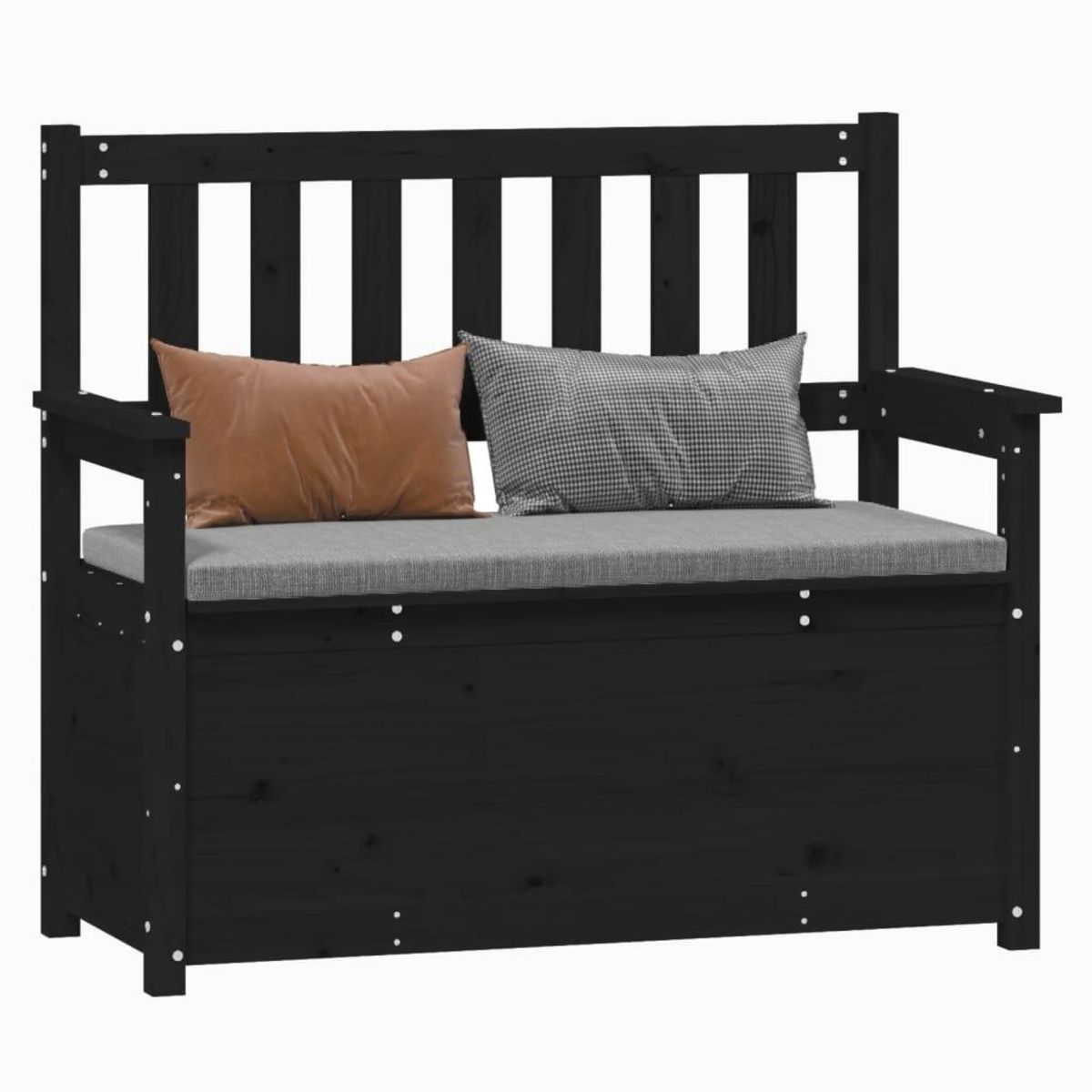 VIDAXL Banc Noir 112,5x51,5x96,5 cm Bois de pin massif