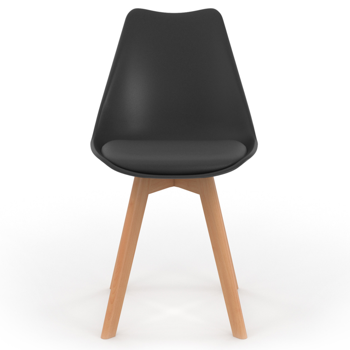 ID MARKET Lot de 8 chaises scandinaves SARA noires pour salle à manger