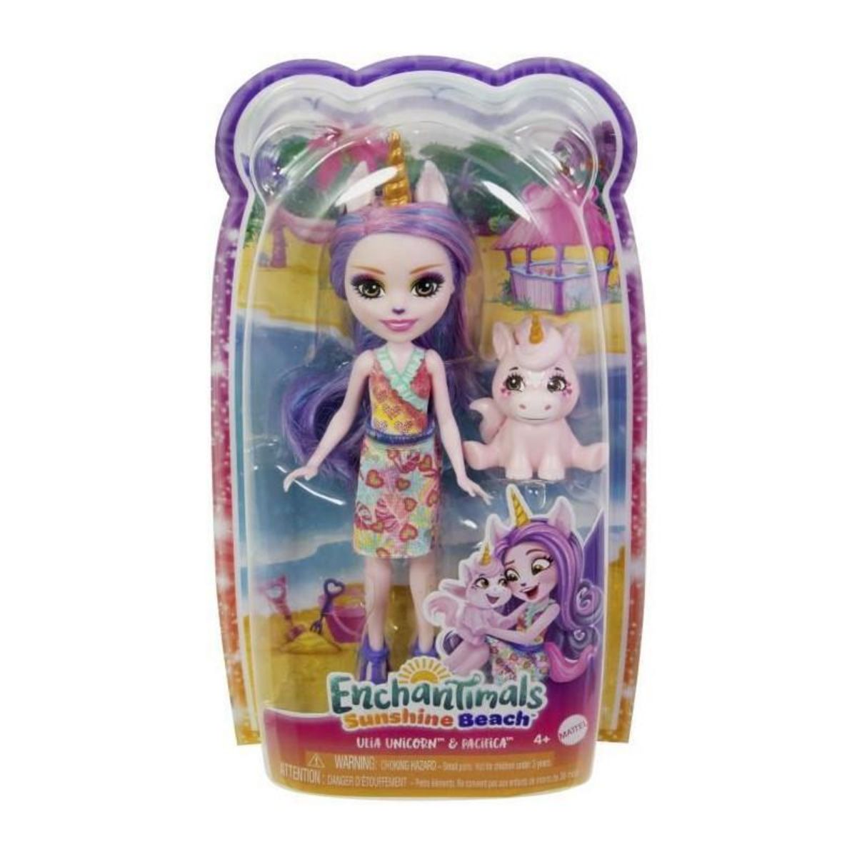 ENCHANTIMALS ENCHANTIMALS Sunshine Beach, Ulia Licorne et Son Animal de Compagnie Pacifica - HRX84