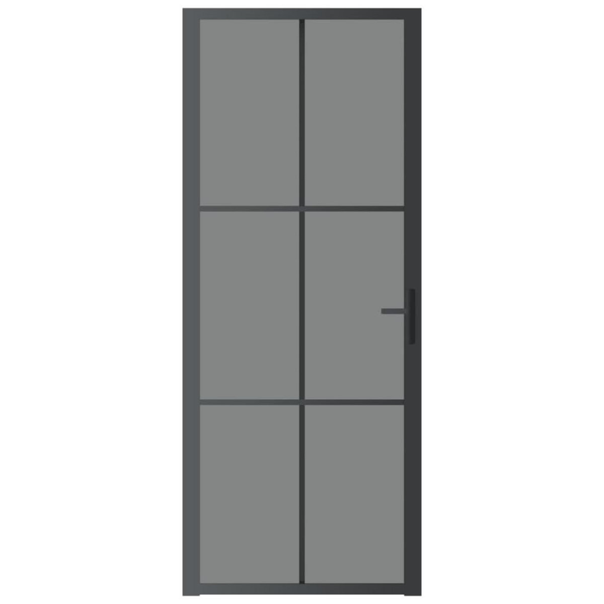 VIDAXL Porte interieure 83x201,5 cm Noir Verre ESG et aluminium