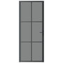 Voir la diapositive 3 : VIDAXL Porte interieure 83x201,5 cm Noir Verre ESG et aluminium