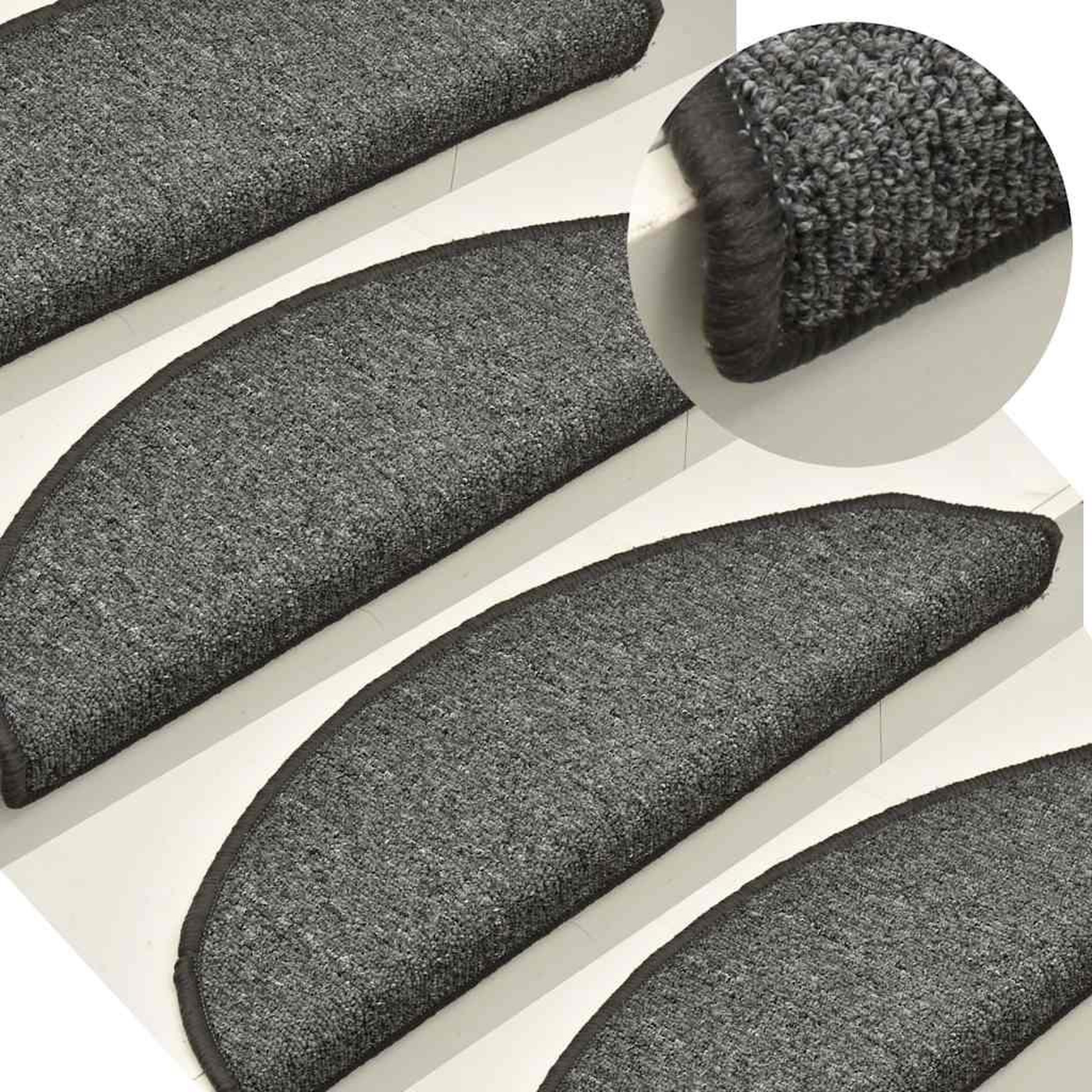 Voir la diapositive 5 : VIDAXL Tapis d'escalier 30 pcs gris fonce 56x17x3 cm