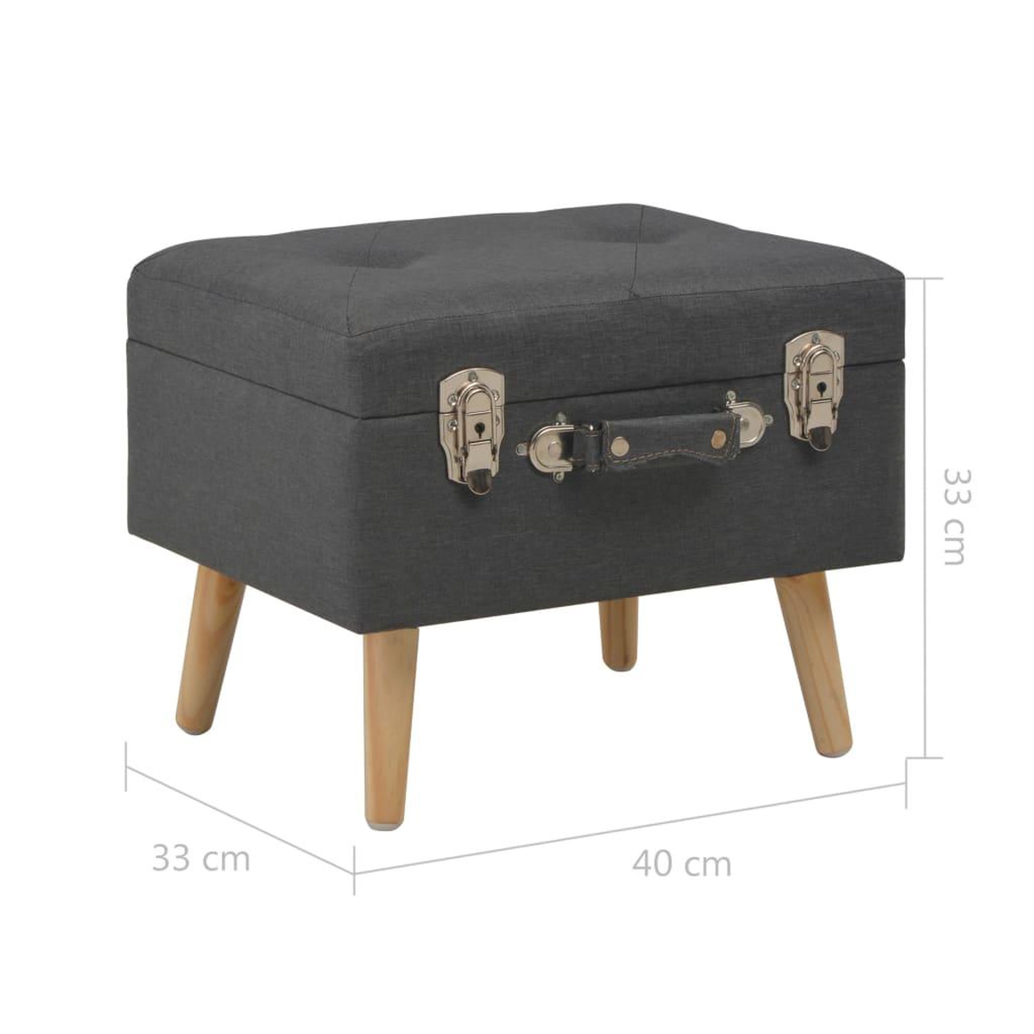 Voir la diapositive 6 : VIDAXL Tabourets de rangement lot de 3 Gris fonce Tissu