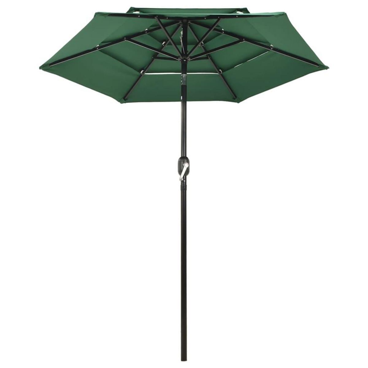 VIDAXL Parasol de jardin a 3 niveaux avec mat en aluminium vert 2 m
