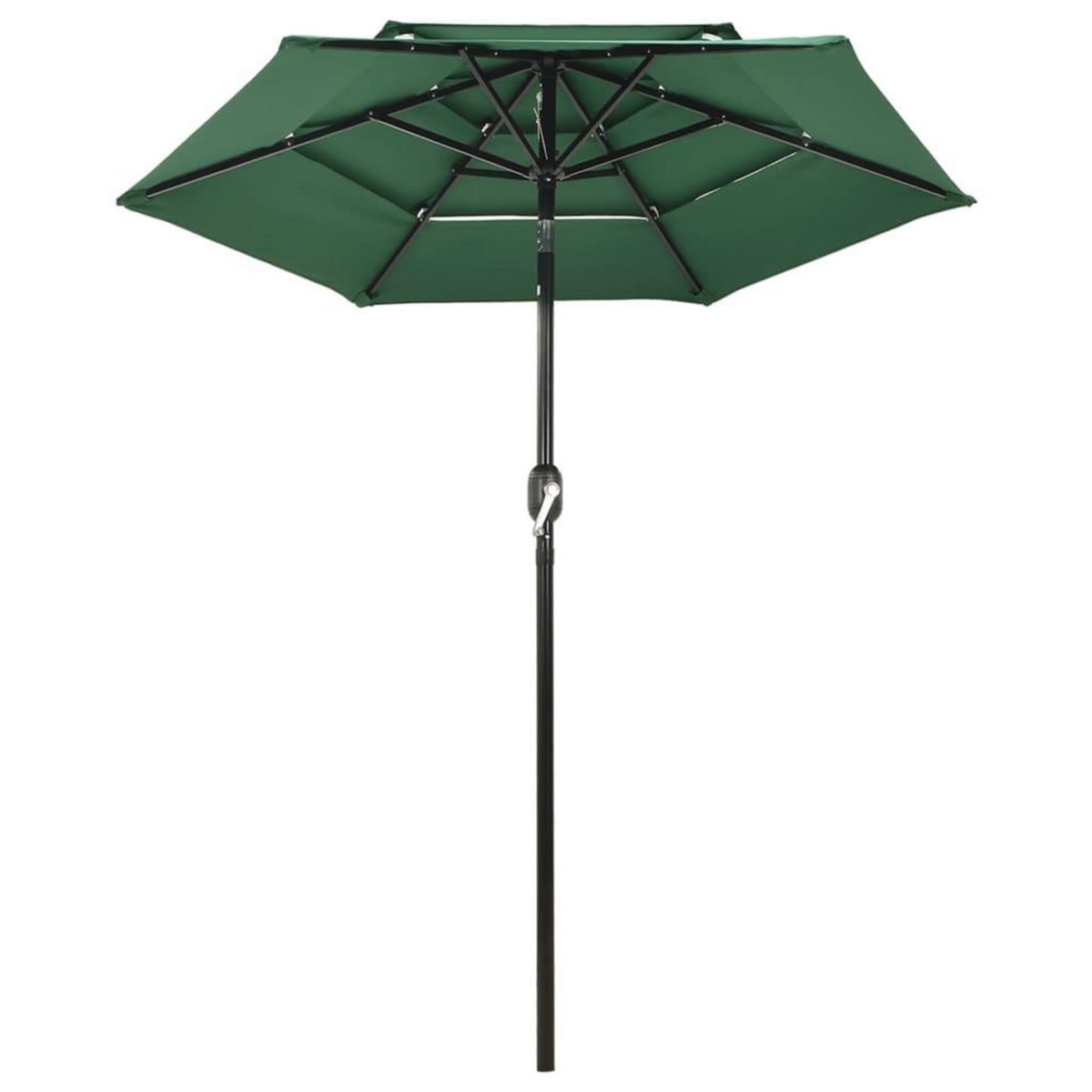 VIDAXL Parasol de jardin a 3 niveaux avec mat en aluminium vert 2 m