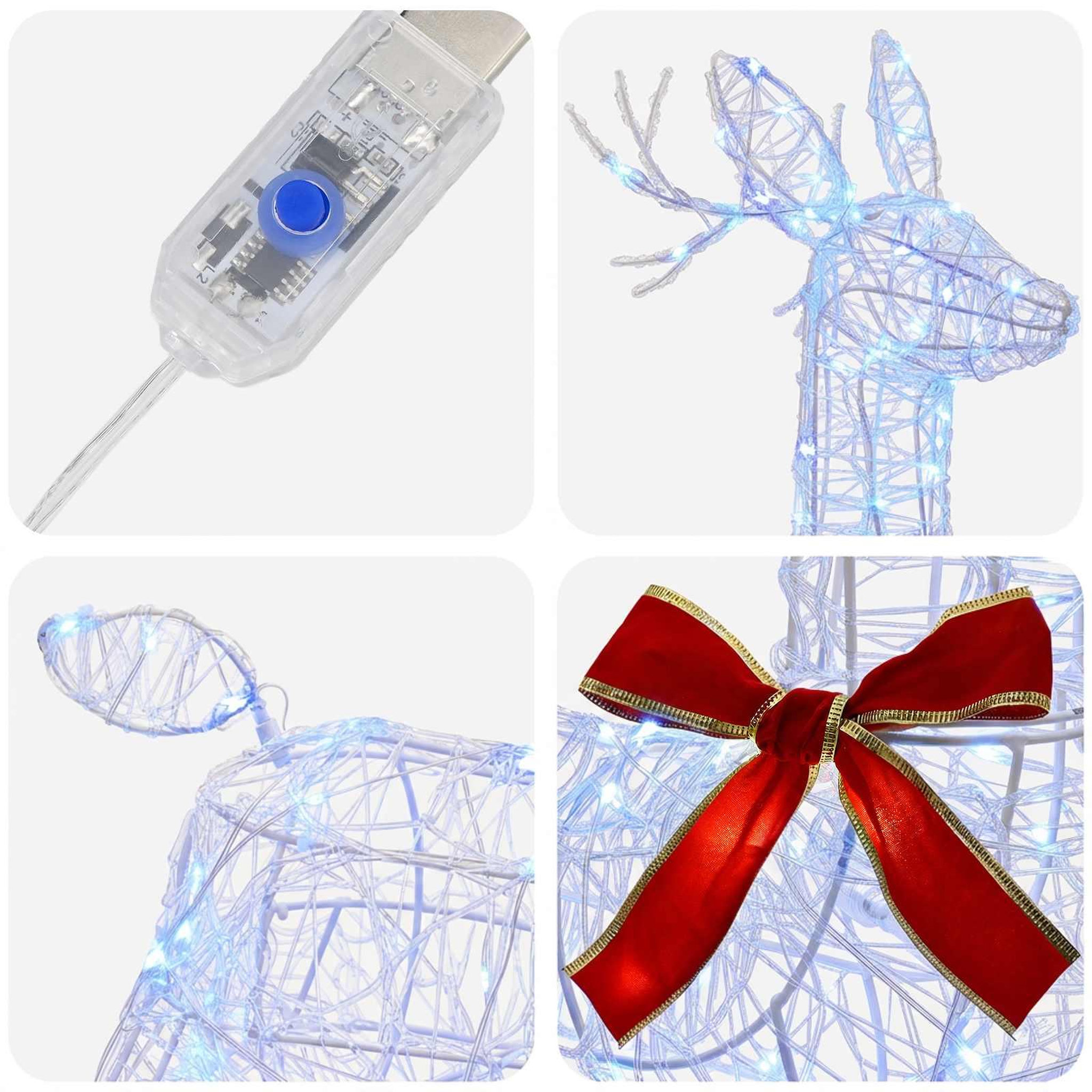 Voir la diapositive 6 : VIDAXL Renne de Noël 3D LOVIISA 140 LED Bleu 55 x 22 x 63 cm