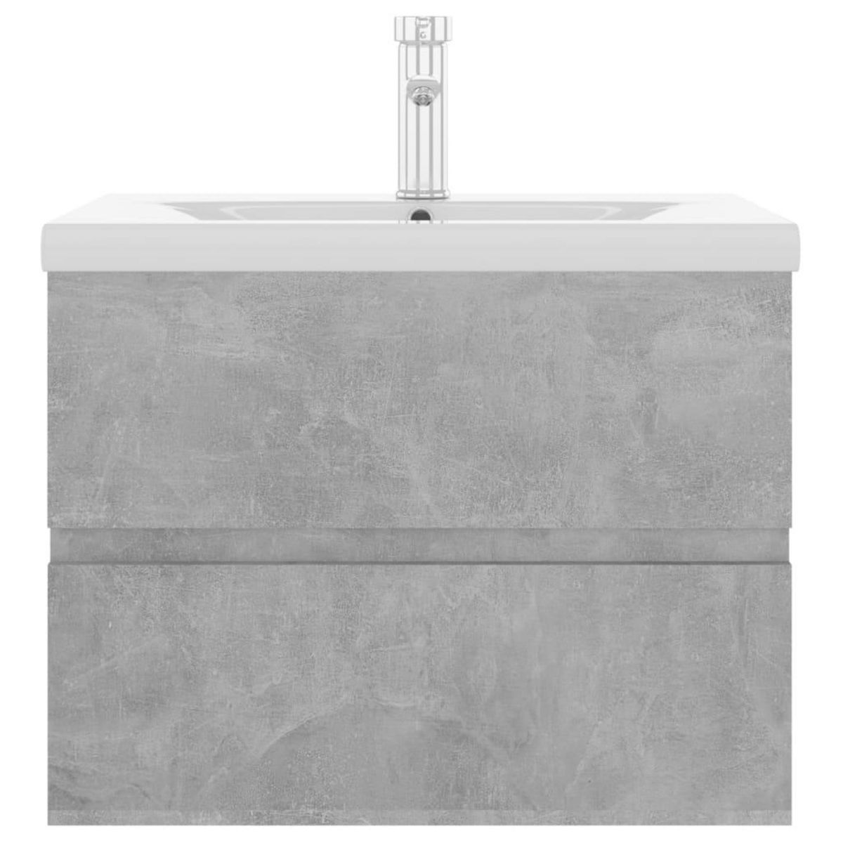 VIDAXL Armoire d'evier et lavabo integre gris beton bois d'ingenierie