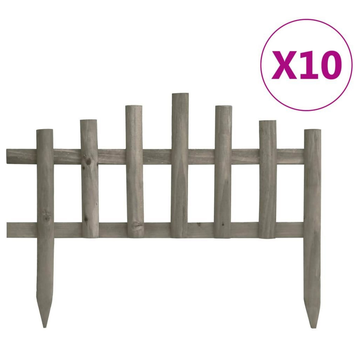VIDAXL Bordure de jardin 10 pcs Bois de sapin 4,4 m