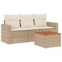 Voir la diapositive 2 : VIDAXL Salon de jardin avec coussins 4 pcs beige resine tressee