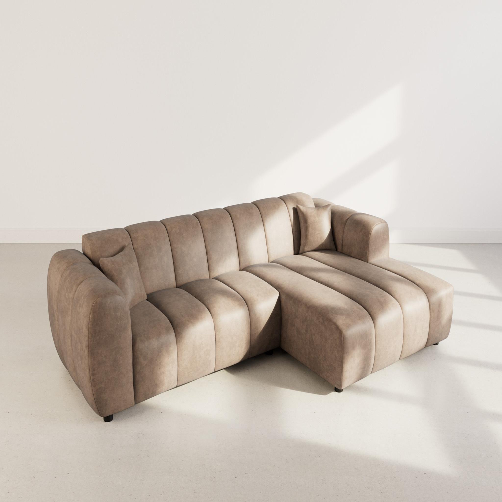 Voir la diapositive 3 : LISA DESIGN Curtis - canapé d'angle droit 4 places en simili