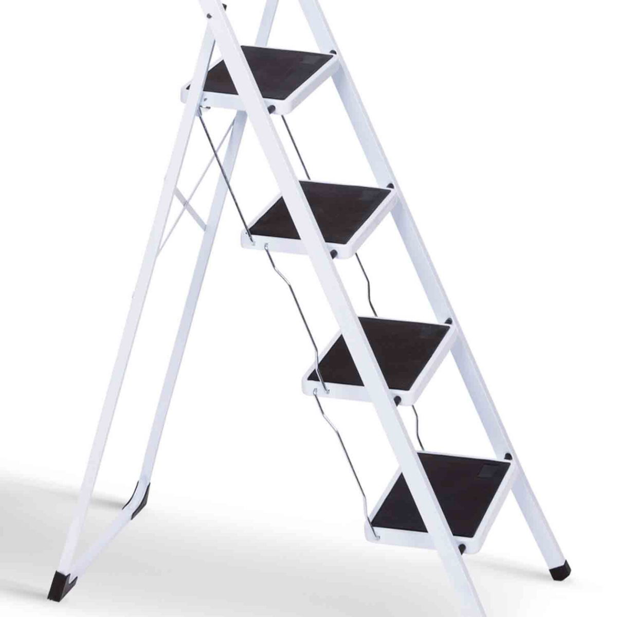 ID MARKET Escabeau marchepied pliable 4 marches antidérapantes avec garde corps