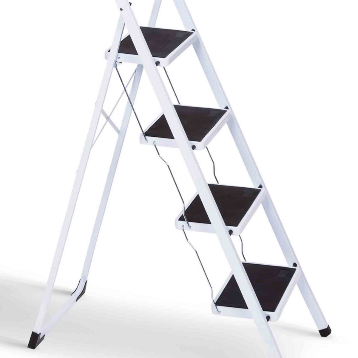 ID MARKET Escabeau marchepied pliable 4 marches antidérapantes avec garde corps