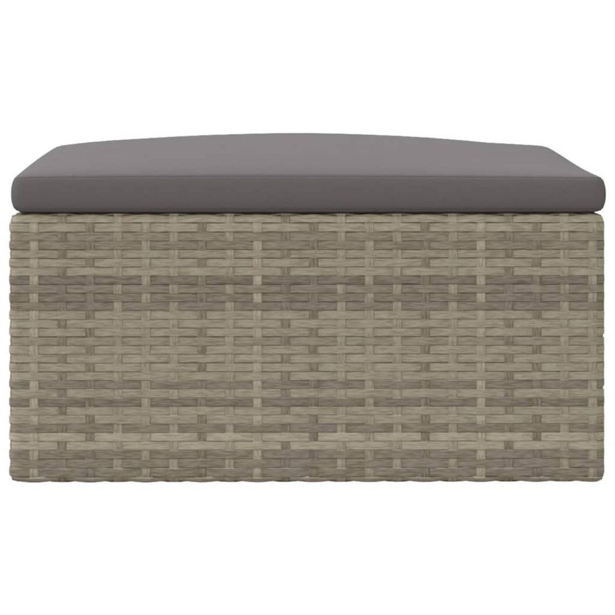 VIDAXL Tabouret de jardin avec coussin gris resine tressee