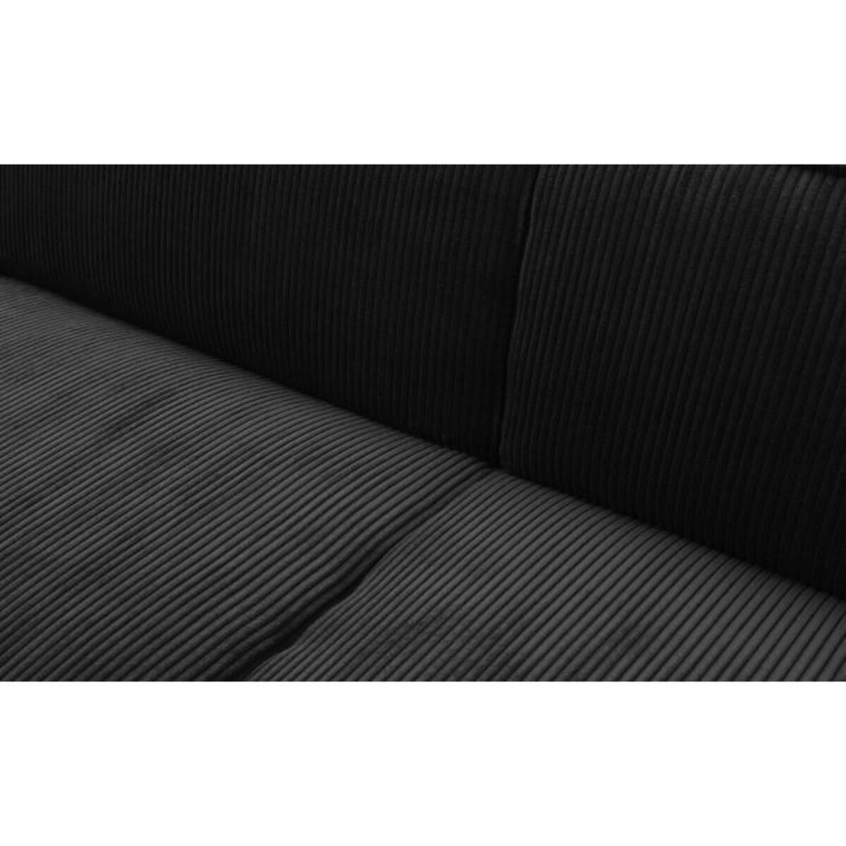 Paris Prix Canapé Convertible 3 Places Velours  Dudley  230cm Noir