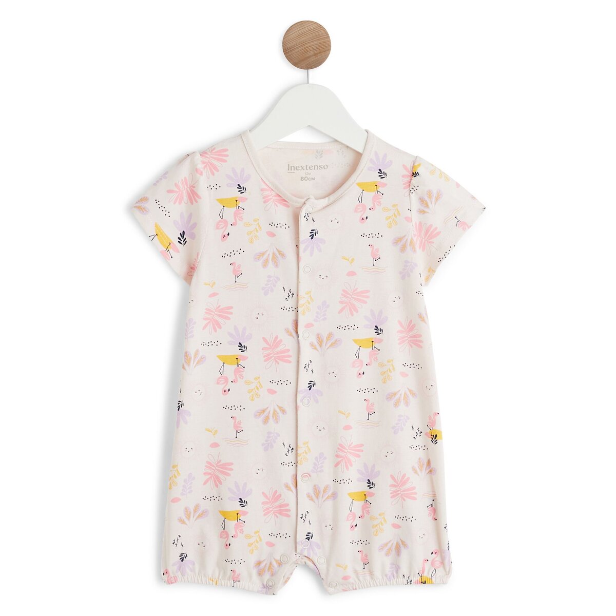 INEXTENSO Combinaison courte flamant rose bébé fille