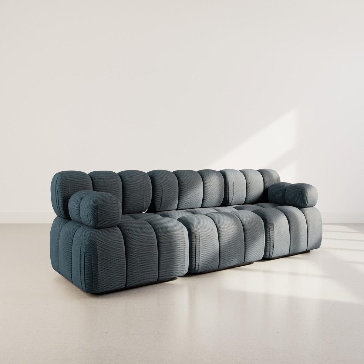 LISA DESIGN Ruby - canapé droit modulable 3 places en velours texturé