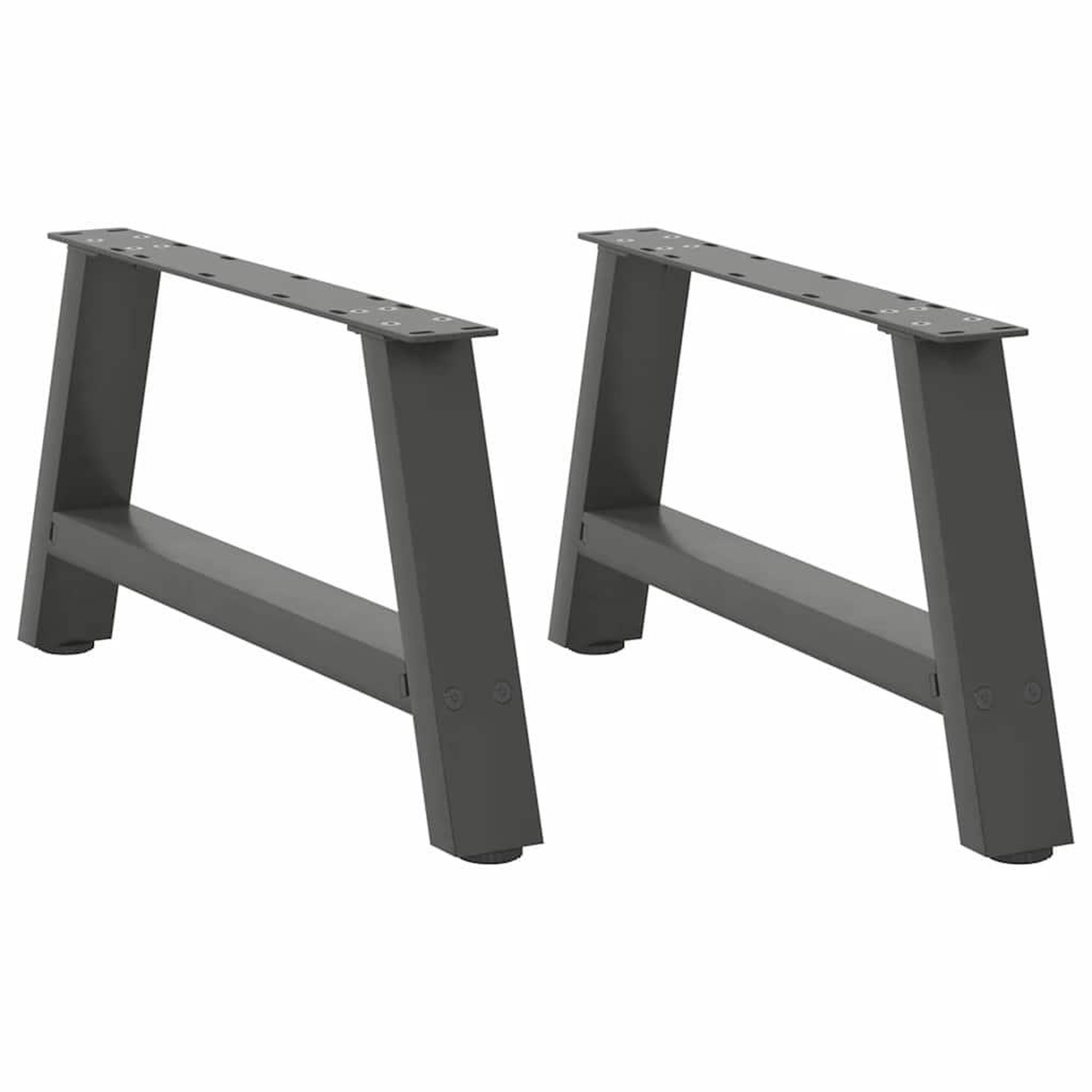 VIDAXL Pieds de table basse forme de A 2 pcs anthracite 60x(30-31) cm