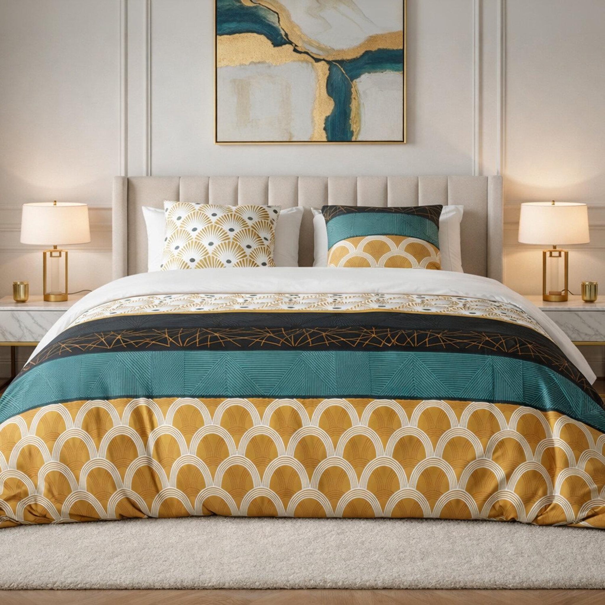 Voir la diapositive 2 : ATELIER DU COTON Parure housse de couette 100%coton 57fils bangui