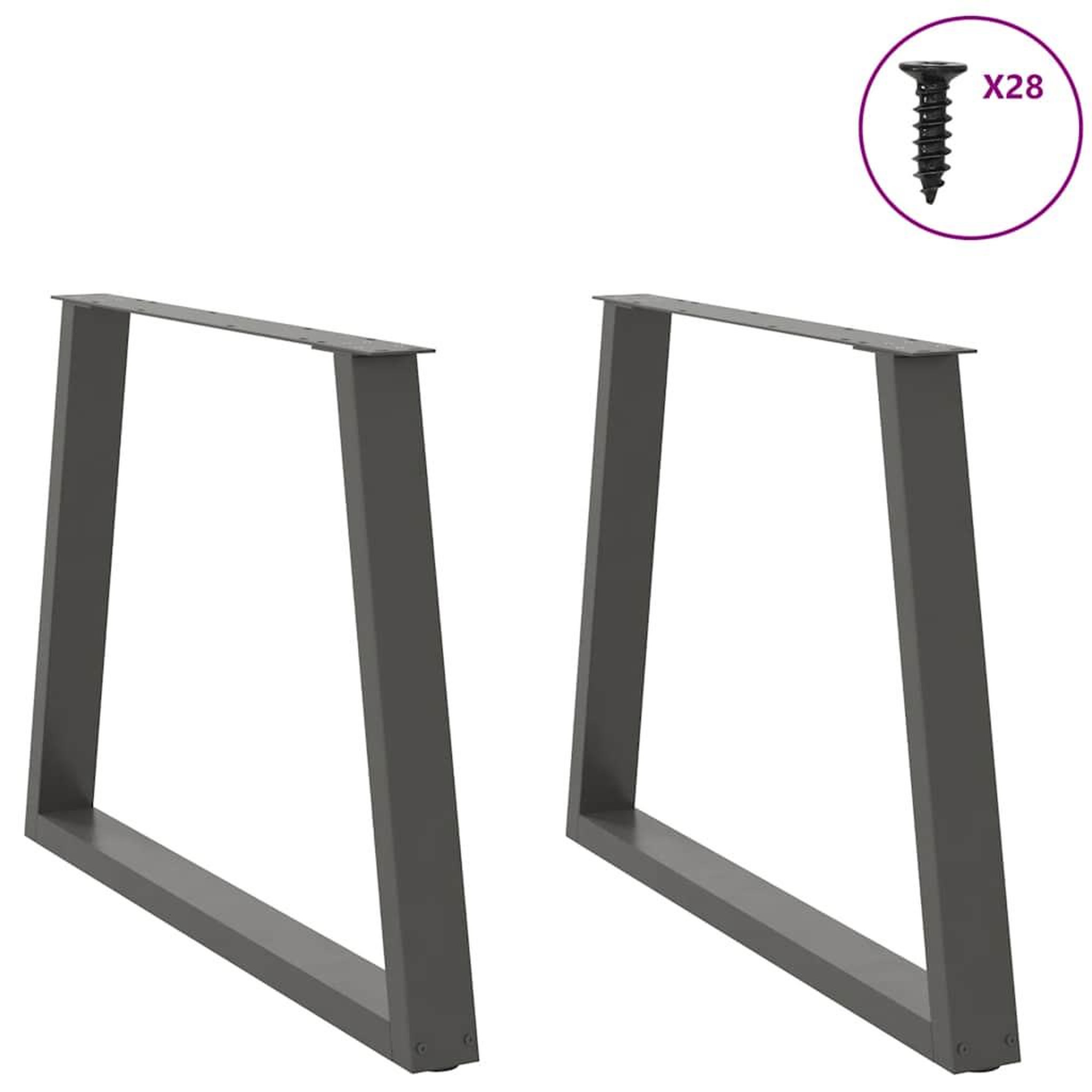 Voir la diapositive 3 : VIDAXL Pieds de table a manger forme de V 2 pcs 90x(72-73,3) cm acier