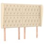 Voir la diapositive 2 : VIDAXL Tete de lit avec oreilles Creme 147x23x118/128 cm Tissu