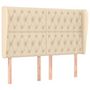 Voir la diapositive 2 : VIDAXL Tete de lit avec oreilles Creme 147x23x118/128 cm Tissu