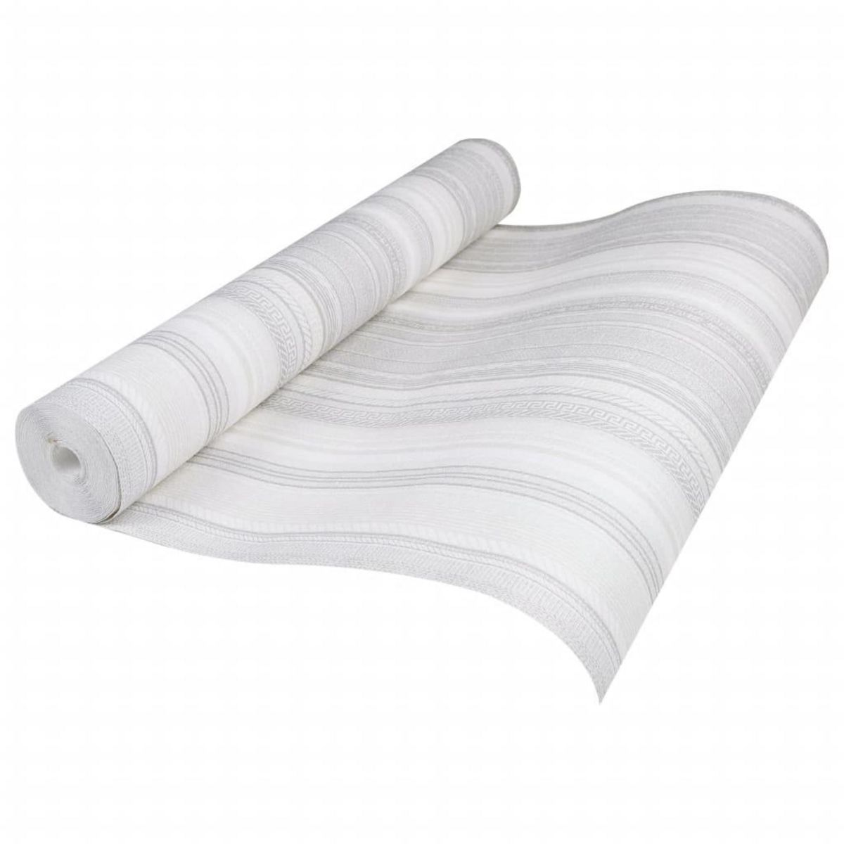 VIDAXL Papier peint 3D motif de rayures gris 10x0,53 m non tisse