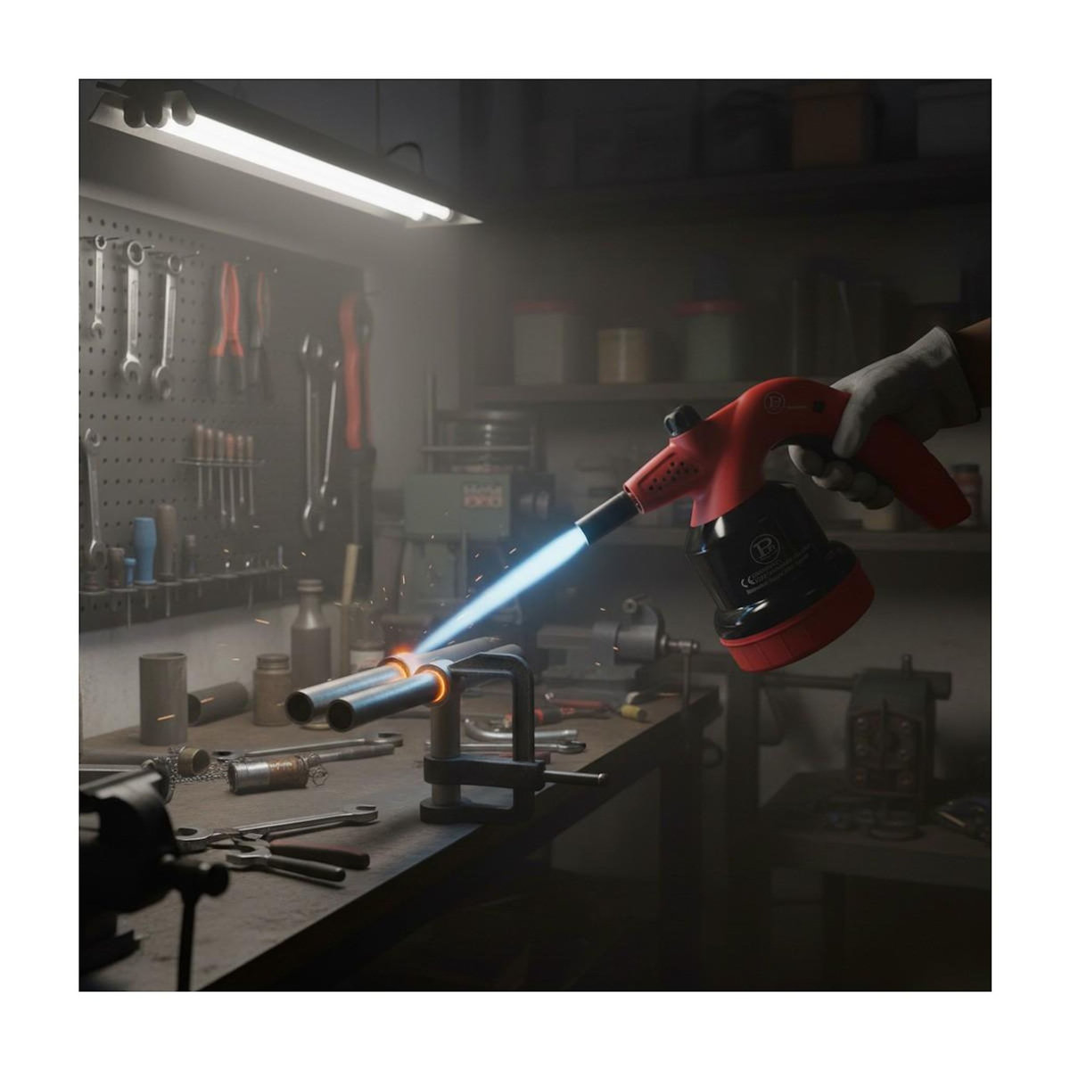 Proweltek Lampe à souder à gaz 1350°C avec Système de gachette Breveté - Allumage Auto Sécurisé, Cartouche gaz 190g