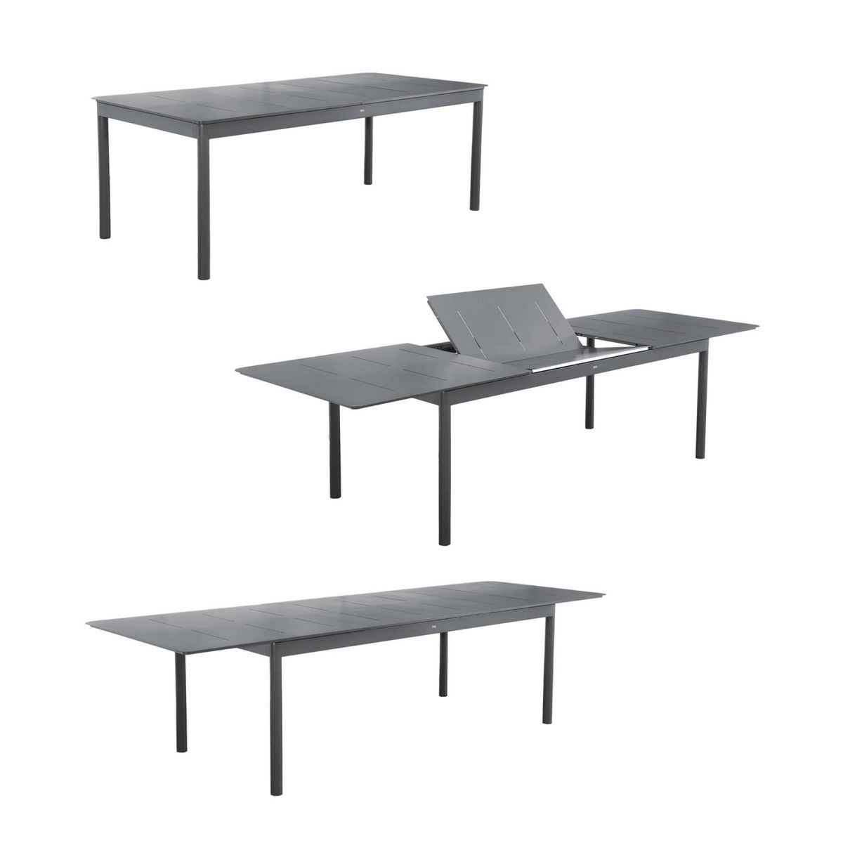 SWEEEK Table de jardin CHARLESTON extensible aluminium, 8 places, 210/300 x 100 x 75,5 cm