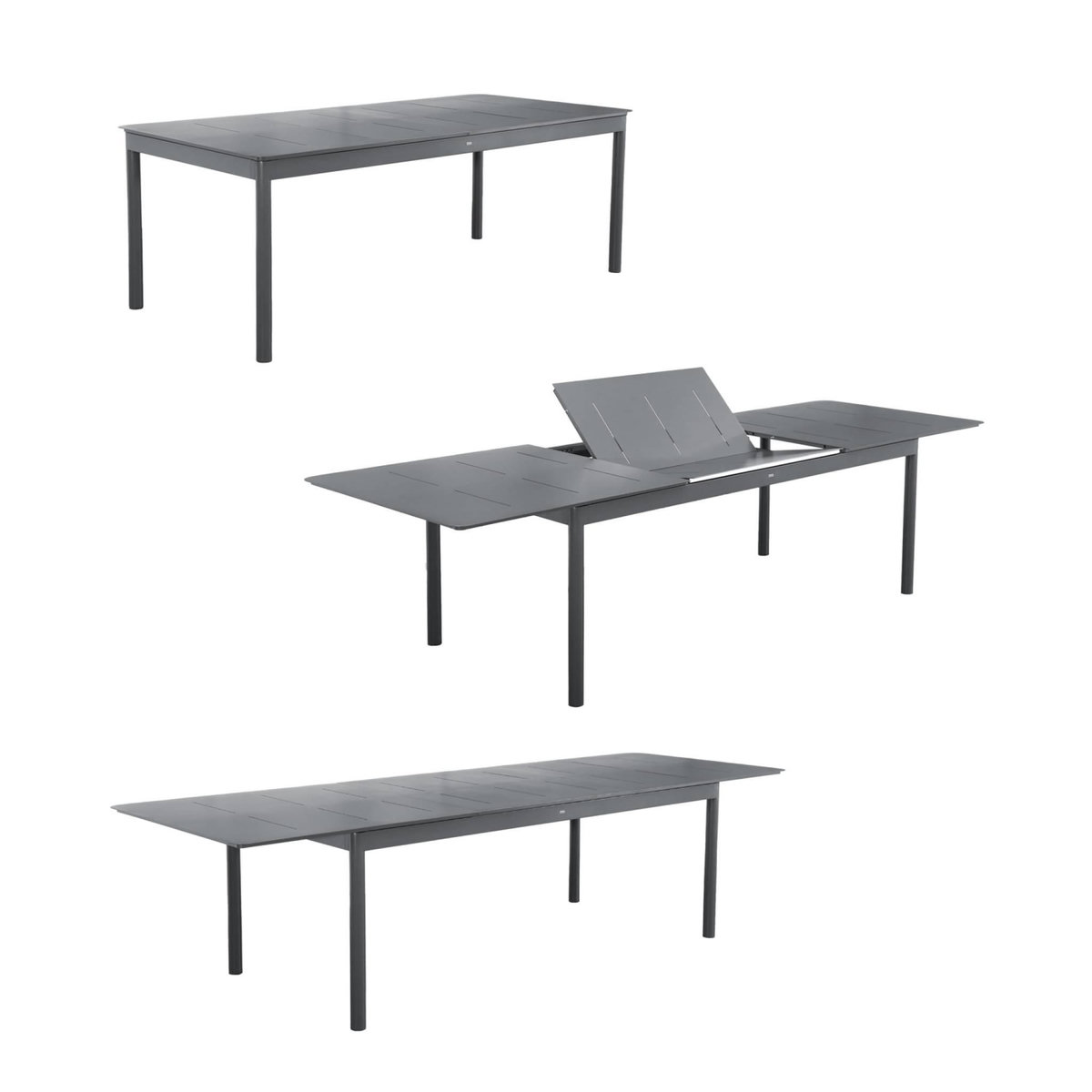 SWEEEK Table de jardin CHARLESTON extensible aluminium, 8 places, 210/300 x 100 x 75,5 cm