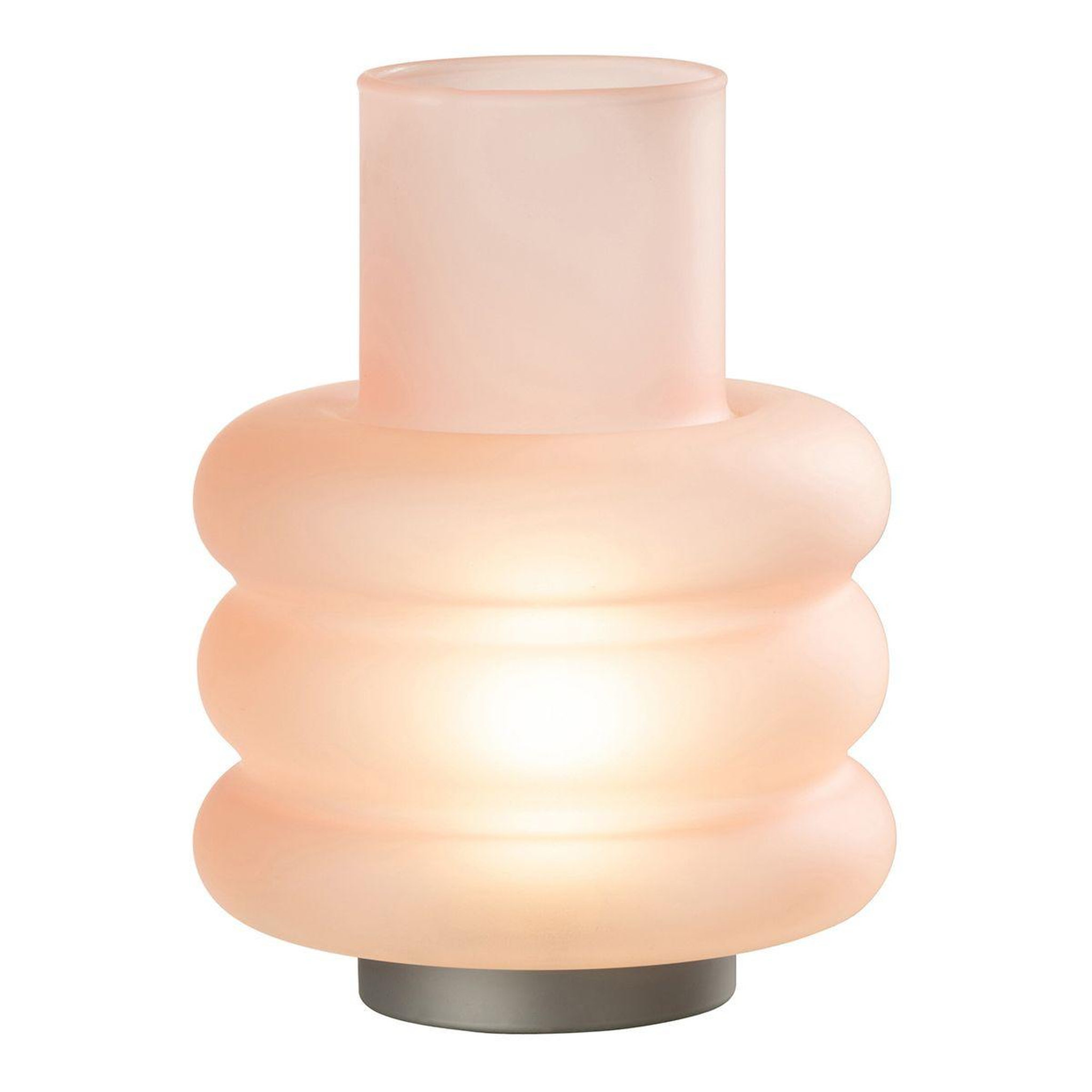 Voir la diapositive 2 : J-LINE Lampe à poser led  anneaux  24cm rose