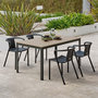 Voir la diapositive 2 : Paris Prix Ensemble Table de Jardin & 4 Fauteuils  Boston & Diego  150cm Gris Anthracite