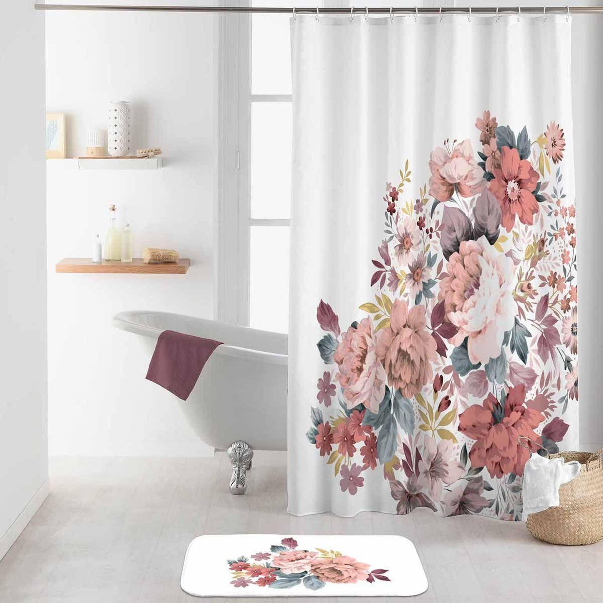 Voir la diapositive 1 : Douceur d'Intérieur Rideau de douche  jayana  180x200cm blanc