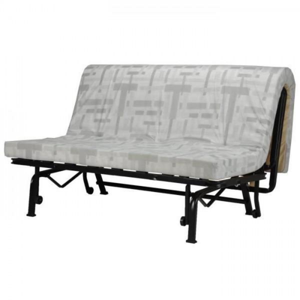MARKET24 Banquette BZ Joe - Tissu gris clair - 3 places - L 143 x P 97 cm - Couchage 140 x 190 cm