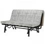 Voir la diapositive 4 : MARKET24 Banquette BZ Joe - Tissu gris clair - 3 places - L 143 x P 97 cm - Couchage 140 x 190 cm