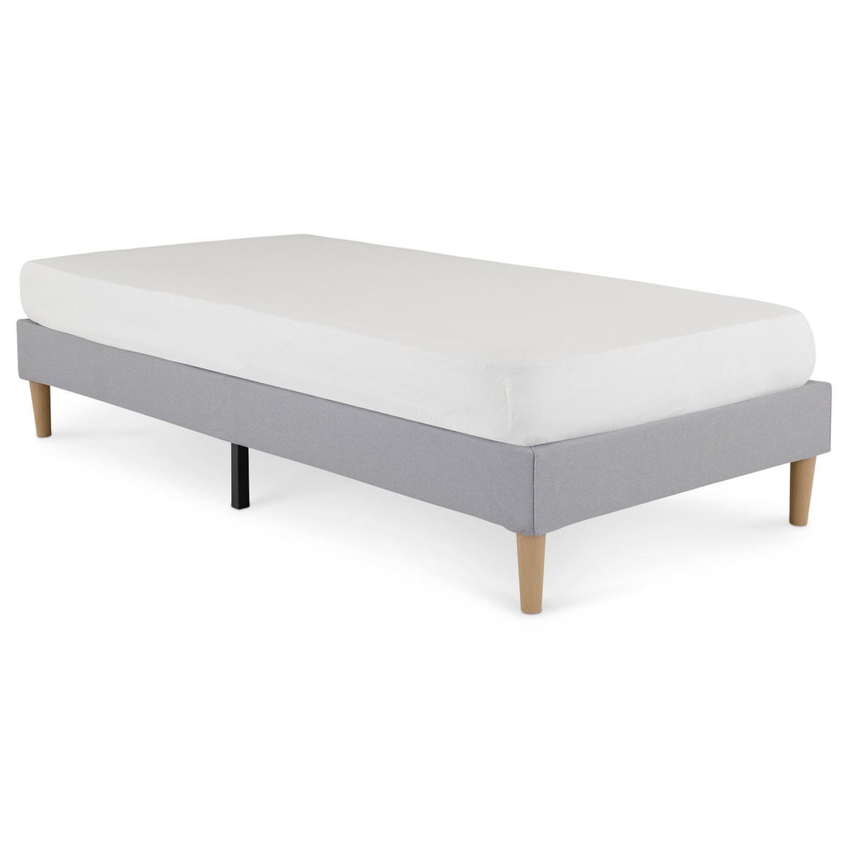 IDIMEX Sommier tapissier PAIMPOL 90 x 190 cm revêtement tissu