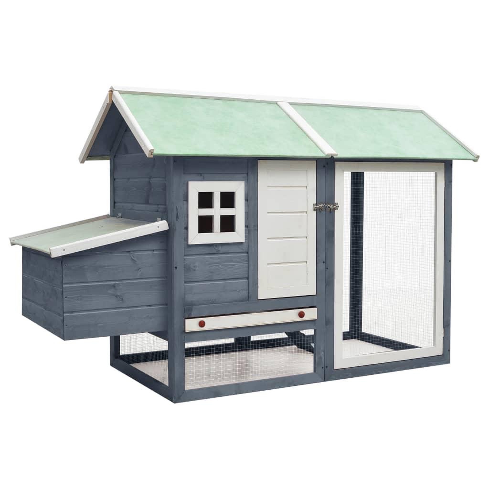 Voir la diapositive 1 : VIDAXL Poulailler Gris 170x81x110 cm Bois de pin massif et sapin